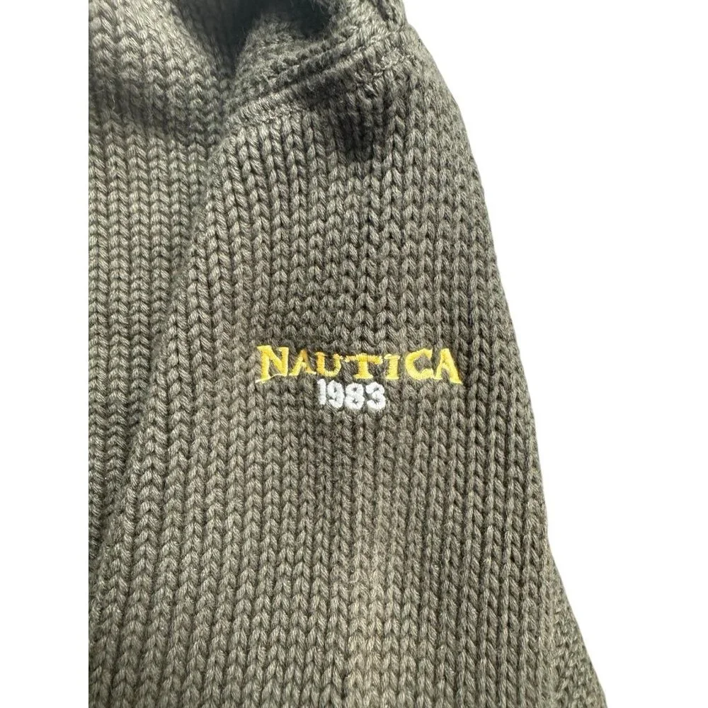Vintage 90s Nautica Heavy Knit‎ Sweater Camo Deer Medium